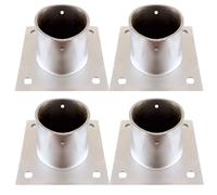 Base d'ancrage de Poteau Rond, Supports de Poteau en Acier Inoxydable, avec vis et kit d'ancrage en béton, pour boîte aux Lettres de Balustrade de Pont, Couvercle de Base de Poteau Robuste