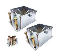 Base d'ancrage en Acier Inoxydable for Poteau de clôture en Bois - Ancrages carrés for Poteau de Garde-Corps avec vis for béton/Bois (2 pièces)(140x140mm)