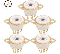 Base de assujetà douille de tube à vide en céramique B7G,amplificateur audio vintage,montage sur châssis bricolage,Euto 91,EC92,6tage,EZ90,6Z4,EF95,7 broches - Type Gold Plated-5PCS