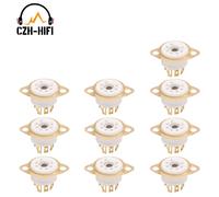 Base de assujetà douille de tube à vide en céramique B7G,amplificateur audio vintage,montage sur châssis bricolage,Euto 91,EC92,6tage,EZ90,6Z4,EF95,7 broches - Type Gold Plated-10PCS