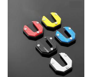 Base de béquille latérale de moto avec coussinet élargi en alliage d'aluminium et caoutchouc antidérapant pour une stabilité accrue et un stationnement sécurisé sur divers véhicules (doré)