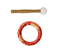 Base de bol chantant en soie et caoutchouc de qualité supérieure avec bâtons en bois solides pour des sons de méditation clairs, support de méditation