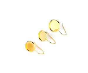 Base de Boucle d'oreille DIY 10 pièces en Acier Inoxydable, paramètres de Boucles d'oreilles Vierges, cabochon camée, Plateau de Base pour la Fabrication de Bijoux, Boucles d'oreilles, 8
