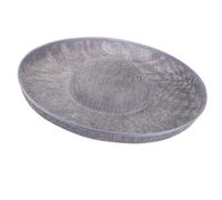 Base de chapeau de fête pour garnitures de, Gray | Forme de bibi ovale à large bord avec couronne arrondie, texture de chapellerie tissée