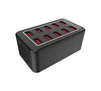Base de charge 10 ports 50 W Bandes avec câble de 1,5 m | Chargeur rapide USB pour maison, table de chevet, lieu de travail, voyage, résidence, étudiant, famille, bureau, cuisine