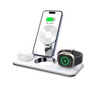 Base De Charge Aimantée Sans Fil 3 En 1 Echo Blanc