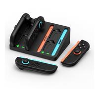 Base de Charge pour Nintendo Switch 2 par MMOBIEL - Station Compact pour 4 Joy-Con Manettes (2 Sets) avec Indicateurs LED, 4 Emplacements Cartes de Jeu - Organisateur pour NS2 Accessoires