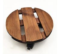 Base de décoration Carbonize Round Wood Planter Caddies Revêtement 110 lbs Lourd Pot Pot Pot Plant Support Plateau Roulant Chariot Support Planteur en Bois (20cm)