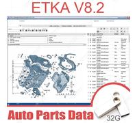 Base de données officielle des pièces détachées ETKA V8.2 2020 - Demande de données de maintenance : moteur, boîte de vitesses, roues, freins, pédales, électricité automobile, VM ET-A V8.2 USB