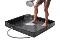 Base De Douche Camping - Plateau de Douche pour Camping-Car avec Trou de Drainage - Sol Souple Flexible Et Portable pour Camping Car, Jardin, Plage, Sauna Extérieur Et Terrasse