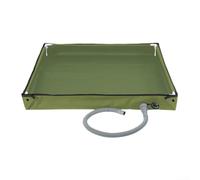 Base de douche d'extérieur pliable avec tuyau de vidange pour camping-car et camping, PVC avec joint en silicone anti-fuite, plate-forme antidérapante surélevée pour une douche sûre (vert)