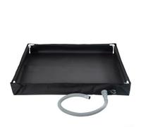 Base de douche portable pliable avec tuyau de vidange pour jardin, camping-car et douche extérieure, texturée antidérapante avec joint en PVC imperméable et silicone (noir)