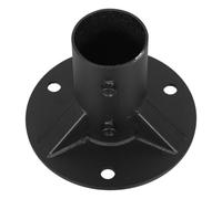 Base de Fixation Circulaire Robuste pour Poteau 60mm, Ancrage Extérieur | Acier Noir Thermolaqué, Soudure Triangulaire et Vis Interne, Installation Terrasse et Boîte aux Lettres