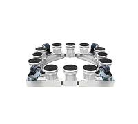 Base De Lave-Vaisselles Lourd Socle Lave Linge Base de Sèche-linge avec 4 Roues Et Frein À Pied Réglable 52-67cm Chariot Réfrigérateur Stent Réduction du Bruit Antichoc-500kg