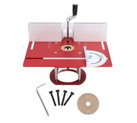 Base de levage de routeur pour machines à bois, système de levage de table de routeur en alliage d'aluminium, base de levage manuelle réglable en hauteur avec tiges de support en (Rouge)