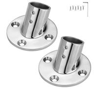 Base de main courante de bateau de qualité marine pour tube rond de 2,2 cm, robuste et polyvalent, base ronde à 60 degrés en acier inoxydable 316 (lot de 2)