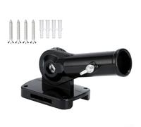 Base de mât en alliage d'aluminium pour une utilisation en extérieur avec angle réglable de 180 degrés et pince pour poteau de lampe ou mur (noir)
