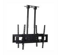 Base de Meuble TV 60"-100" Support TV de Plafond Robuste à Double Tige pour Double écran Support TV réglable au Plafond, VESA Maximum 900 x 600 mm jusqu'à 132 LB