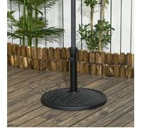 Base de parasol 14 kg pour mâts Ø32-38 mm, métal et ciment, Ø46 cm, noir