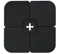 vidaXL Base de parasol amovible – remplissage 60 L sable/eau – Noir rectangulaire – Plastique/Résine