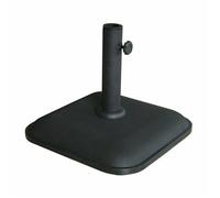 Base de parasol carrée en ciment - MARBUENO SUMMER - 35x35x5,2 cm - 11 kg - Noir - Compatible Ø30/35/38 mm