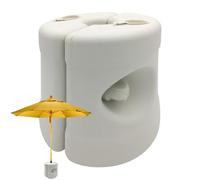Base de parasol de marché - Système de poids autoportant robuste, support de poteau universel, bouchons de vidange faciles à remplir, matériau en résine durable | Support portable pour balcon au bord
