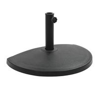 Base De Parasol Demi-Ronde 15kg Noire Avec Adaptateurs De Boulon De Verrouillage Pour Poteaux Noir