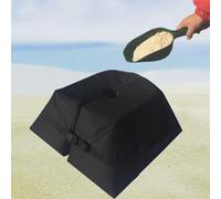 Base de parasol d'extérieur coupe-vent pour terrasse, sac de sable, support de stabilité, ouverture en tissu, parapluie cantilever orienté vers l'utilisateur - 600d robuste pour côté (46 x 21 x 28 cm