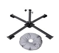 Base de parasol d'extérieur - Support portable pliable et robuste, capacité de 10 kg avec sac à eau rechargeable, pour extérieur, jardin, plage, cour, piscine, sable