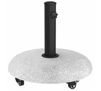 Base de parasol en béton - vidaXL - Gris clair pierre - 45x45x40 cm - 21 kg - Roulable - Utilisation en extérieur