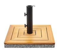 Base de Parasol en Bois Granit Acier Carré 45 x 45 cm 21 kg Marron Ceccano