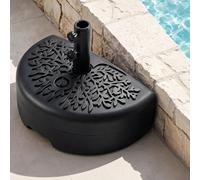 Base De Parasol Extérieur Remplissable, Support De Parasol Demi-rond | Base De Poids Avec Bouton De Verrouillage Double, For Clôture Murale, Côté Piscine, Patio Extérieur(60x38x18cm)