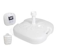 vidaXL Socle de Parasol Rempli de Sable d'eau Base de Parasol Pied de Parasol Support de Parasol Accessoire de Parasol Extérieur 16 L Blanc Plastique