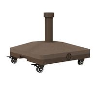 Outsunny Pied de Parasol Base de lestage Parasol carré 4 roulettes dim. 45L x 45l x 39H cm HDPE Marron