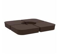Base de parasol pour pied croisé - vidaxl - Polypropylène - 100x100x11 cm - Marron - Lot de 4 pièces