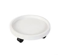 Base de plante roulante avec structure renforcée et 3 roues pivotantes pour un déplacement sans effort d'objets lourds en pot sur n'importe quel endroit (blanc)