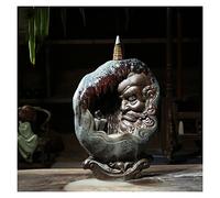 Base de Porte-Encens Céramique backflow brûleur d'encens bruneur créatif Zen Ornements Une pensée de Bons et méchants aromathérapie décoration(F)