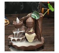 Base de Porte-Encens Encens cône Table Violet Sable Artisanat Lotus Bouddha Reflux brûleur d'encens bâton siège céramique(B)