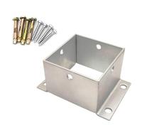 Base de Poteau 2x2 4x4 6x6 8x8 Pouces pour béton, Kits d'ancrage au Sol carrés pour Colonne en Bois/clôture/pergola au Sol et Support de Poteau en Acier Inoxydable avec vis, Support de Poteau