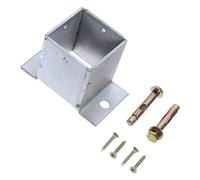 Base de Poteau avec Vis en Acier Inoxydable Argentée pour Support | Soutien Partie Basse du Poteau, Usage pour Rambarde de Porche et Mains Courantes, Finition Argentée