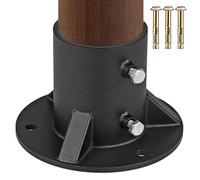 Base de poteau, base de poteau de pont, support de poteau métallique rond de 2,1 pouces pré - percé support de poteau d'ancrage de poteau pour échelle de piscine de lampadaire de clôture