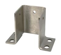 Base de poteau en acier inoxydable à trois côtés, protection de base de pergola pour porche/ferme, pour béton, support de garde-corps robuste avec vis/kit de quincaillerie