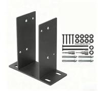 Base de poteau en acier robuste, support de poteau en béton de 10,2 x 10,2 cm pour garde-corps de terrasse, clôtures, boîte aux lettres, cabine, bases de support de terrasse (1 pièce)