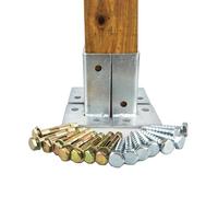 Base de poteau réglable, supports d'ancrage en acier robuste pour clôture, terrasse, pergola et boîte aux lettres, kit de réparation