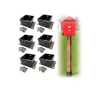 Base de Poteau Robuste, Support de Poteau de clôture, ancrages de Poteau en béton for Sol, Plaque de Base de Poteau Noire for enseignes/colonnes en Bois/béton/terrasse (110 x 110 x 80 mm)(61x61x80mm)