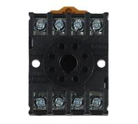 Base de prise de relais de minuterie pour série Pf083A 8 broches et Dh48S, avec feuille de cuivre galvanisé, boucle en U pour installation sur rail de guidage, boîtier en plastique noir, 40 x 55 x 20