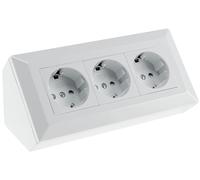 Base de prise DELPHI 3 voies Blanc 250 V/16 A 3600 W Montage en surface