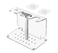 Base de rasage : piédestal chromé avec support transparent, chariot de salle de bain équilibré, support pour kit de marié, étagère décorative pour salle de bain, station de soins structurée |