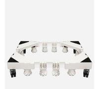 Base De RéFrigéRateur Avec Support De Meuble Multifonctionnel Et RéGlable En L: 85-110cm H:12.5cm Avec 4 Roulettes Pivotantes Verrouillables Socle Anti-Vibration (4 roues + 12 pieds)