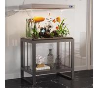 Base De Réservoir Tortue, Support D'aquarium Robuste, Aucun Assemblage Requis, Conception Stockage À Deux Niveaux For Une Utilisation La Maison Et Au Bureau(Black,LxW50x30cm/19.7x11.8in)